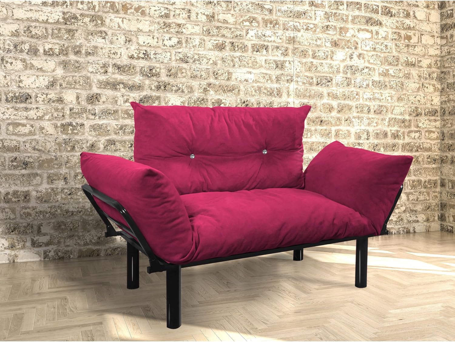 Overstock Foam and Metal Contemporary Loveseat Purple