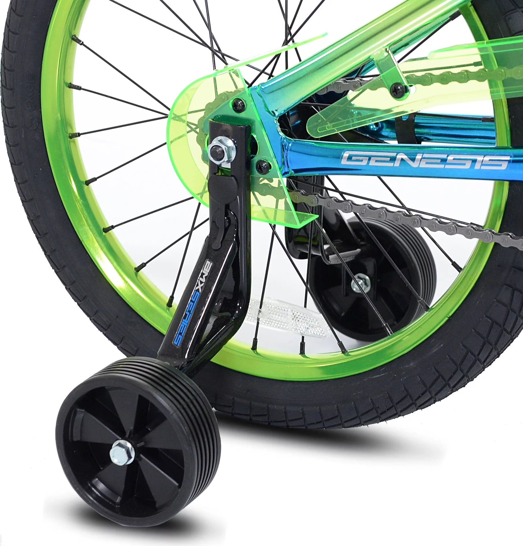 Genesis 18 Glitch Boy's BMX Bike, Blue/Green