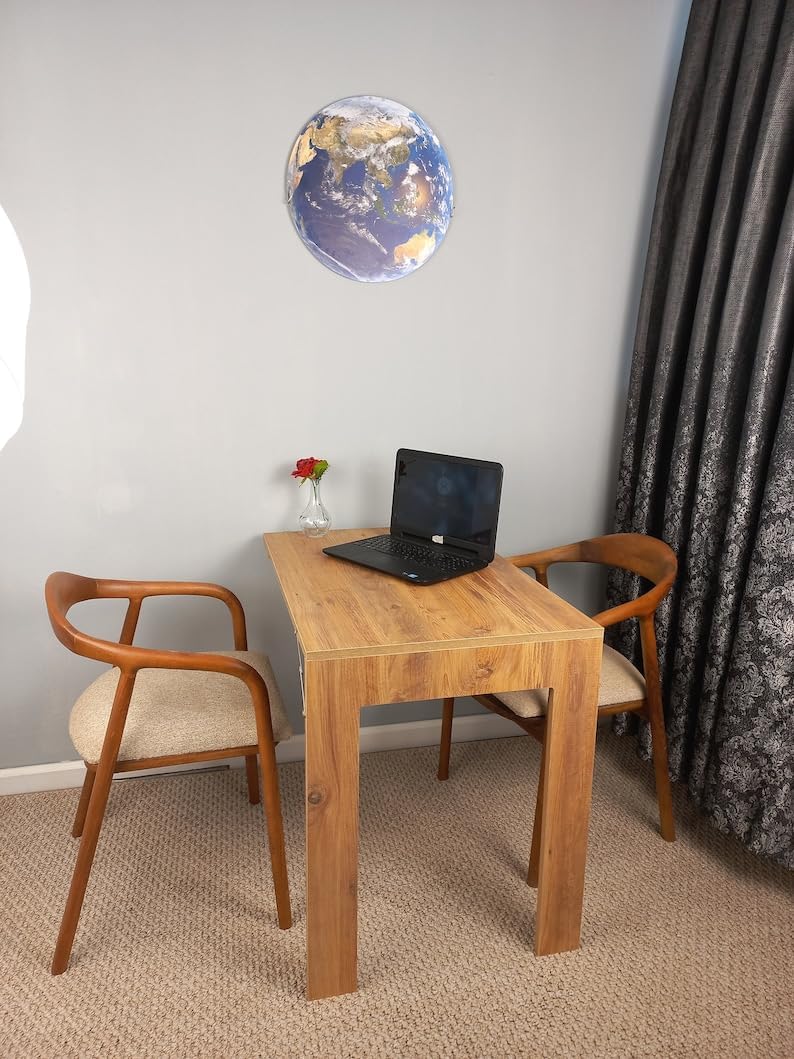 Wall Mounted Folding Table, Framed Folding Table, Foldable Kitchen Table, Space Saving Dining Table, Murphy Desk, Customizable Table, Pine (Walnut,18''x28.3'')