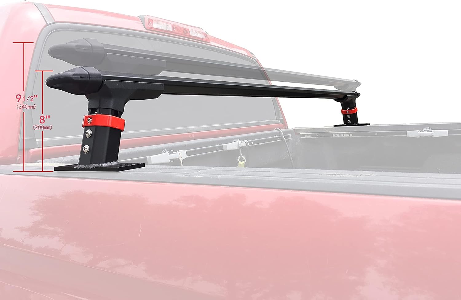 TMS Universal Aluminum Truck Bed Tonneau Cover Rack Crossbars Low Profile 2 Bars Set for Kayaks Bike Rack Rooftop Tent Camper Shells RVs
