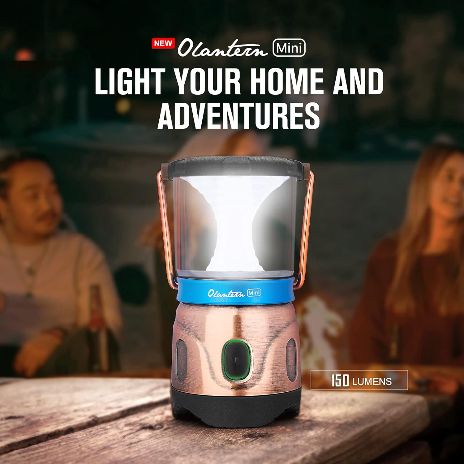 OLIGHT Olantern Mini 150 Lumens LED MCC Rechargeable Lantern Flashlight, 4 Dimmable Modes, 360-Degree Beam Perfect Mini Lantern for Hunting, Camping, Fishing, Emergencies, Home（Basalt Grey)