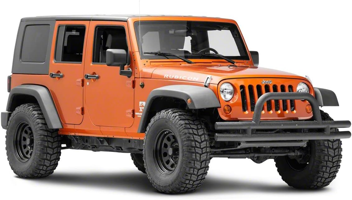 Redrock 4x4 Tubular Front Bumper; Textured Black Compatible with 07-18 Jeep Wrangler JK