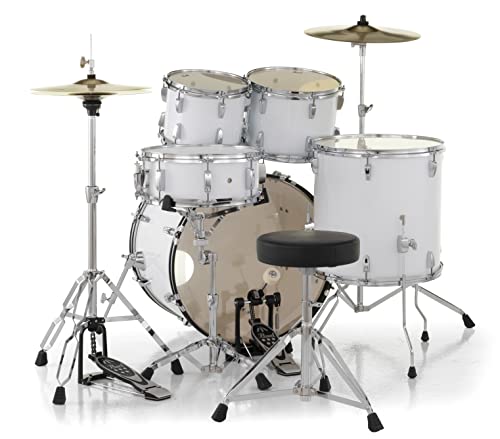 Pearl Roadshow Drum Set 4-Piece Complete Kit with Cymbals and Stands, Charcoal Metallic (RS584C/C706)