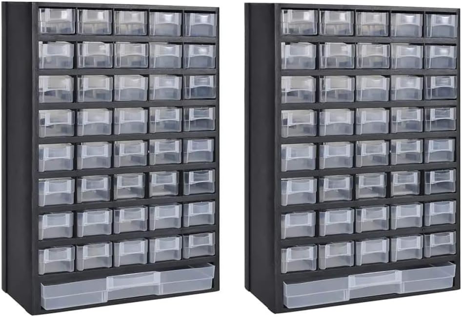 INLIFE 41-Drawer Plastic Storage Hardware and Craft Cabinet Tool Box 12.2x5.4x19.3