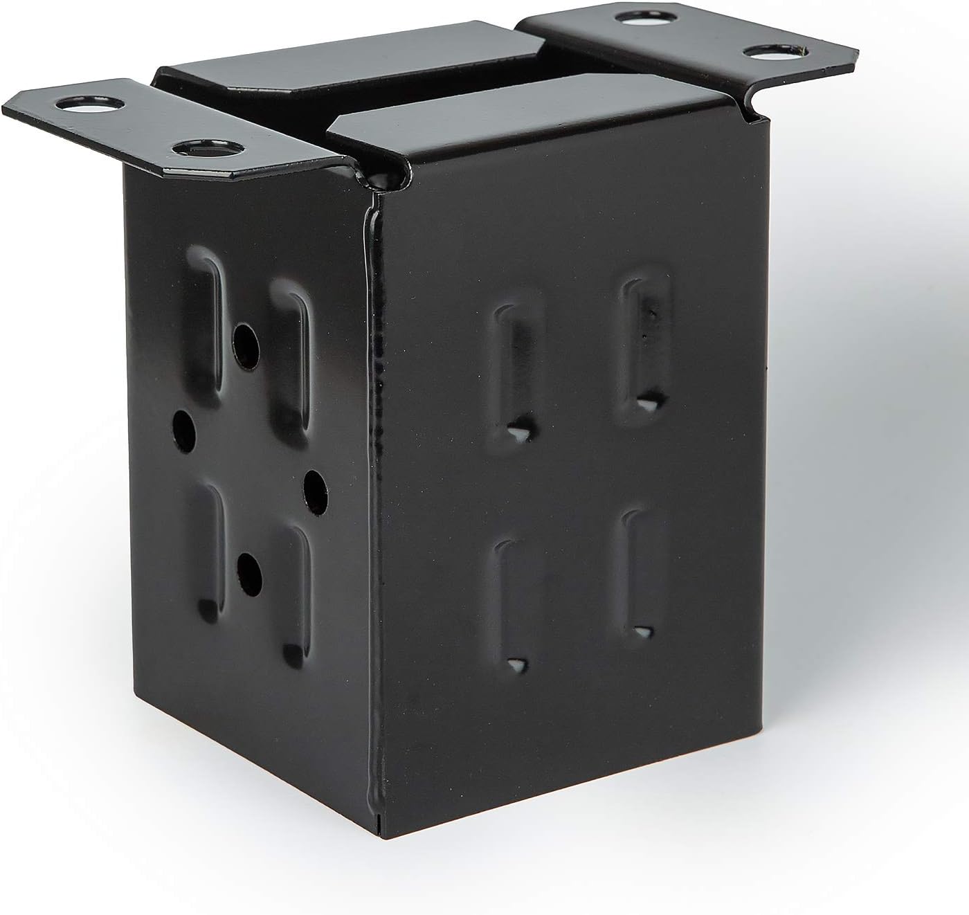 ADLER Fence Post Base Brackets Heavy Duty Steel Powder-Coated Anchor Support Use for 4x4 Wood, Black (4 Pack) Pack of 2