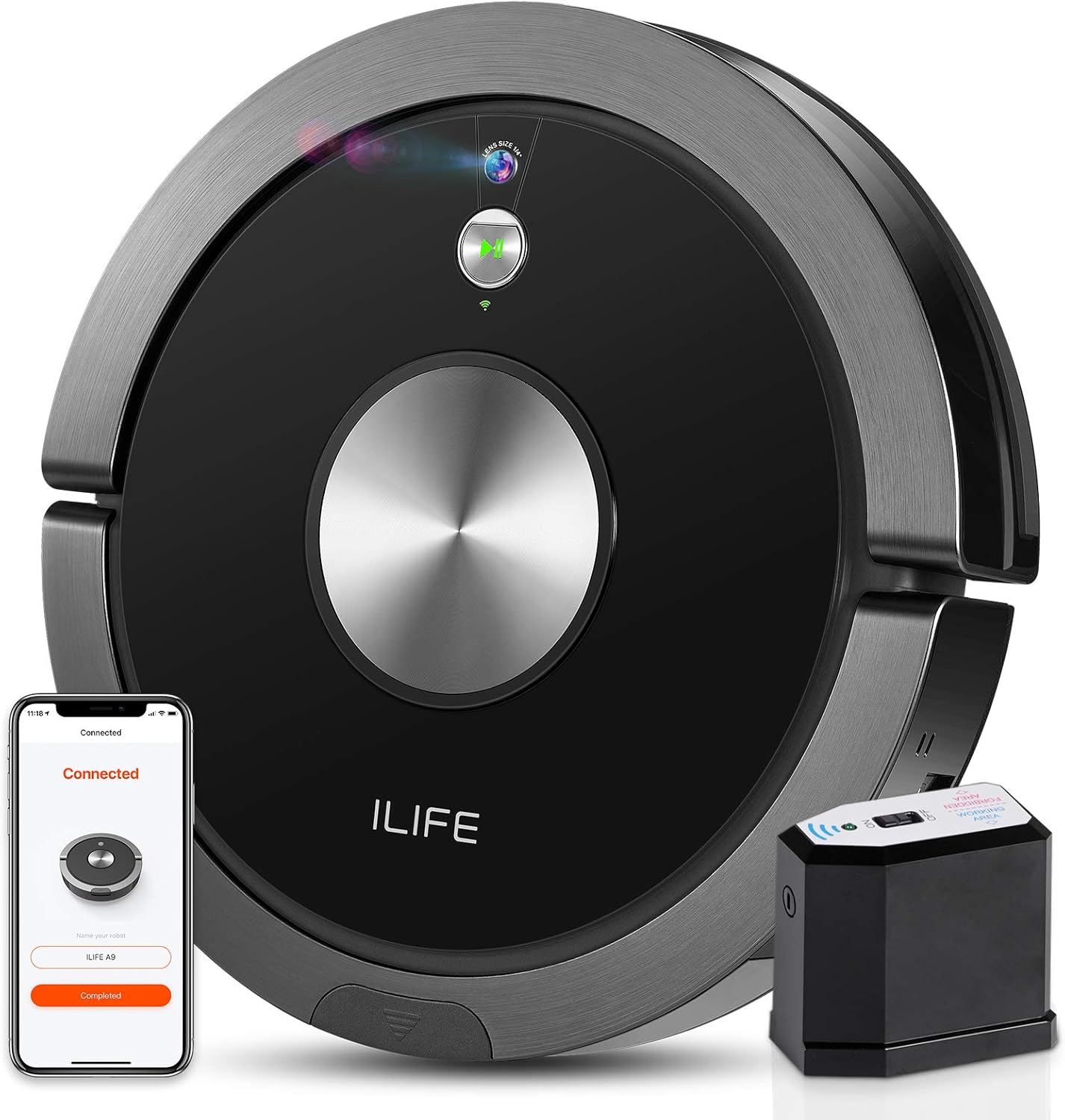 ILIFE A10 Mopping Robot Vacuum, 2-in-1 Robot Vacuum and Mop,Lidar Navigation,2000Pa Strong Suction, Wi-Fi Connected,Works with Alexa,Multiple-Floor Mapping,Ideal for Hard Floor to Medium Pile Carpets.