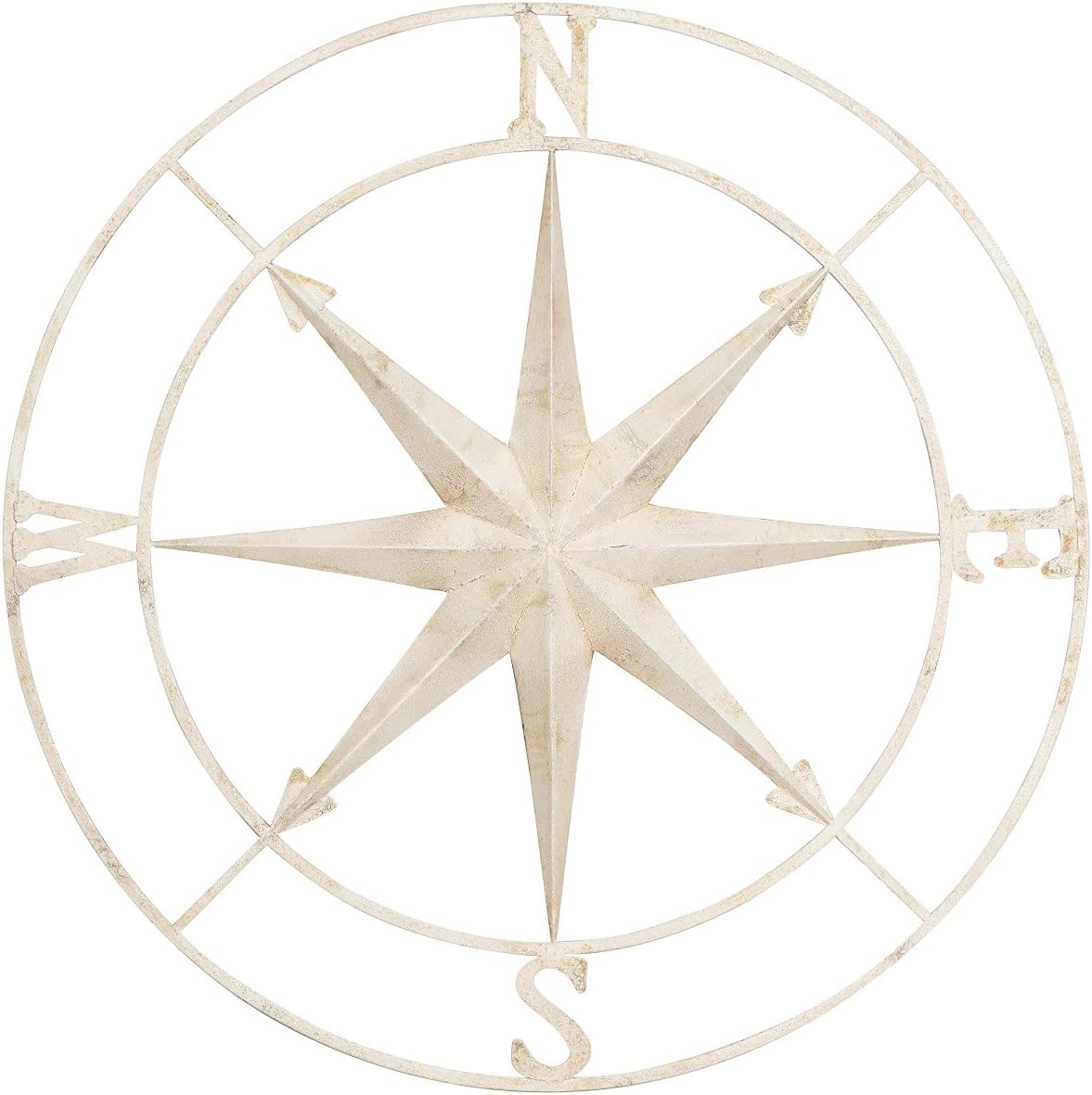 Creative Co-op Decorative Round Metal Compass Wall D&eacute;cor, 30", Black,DA7818