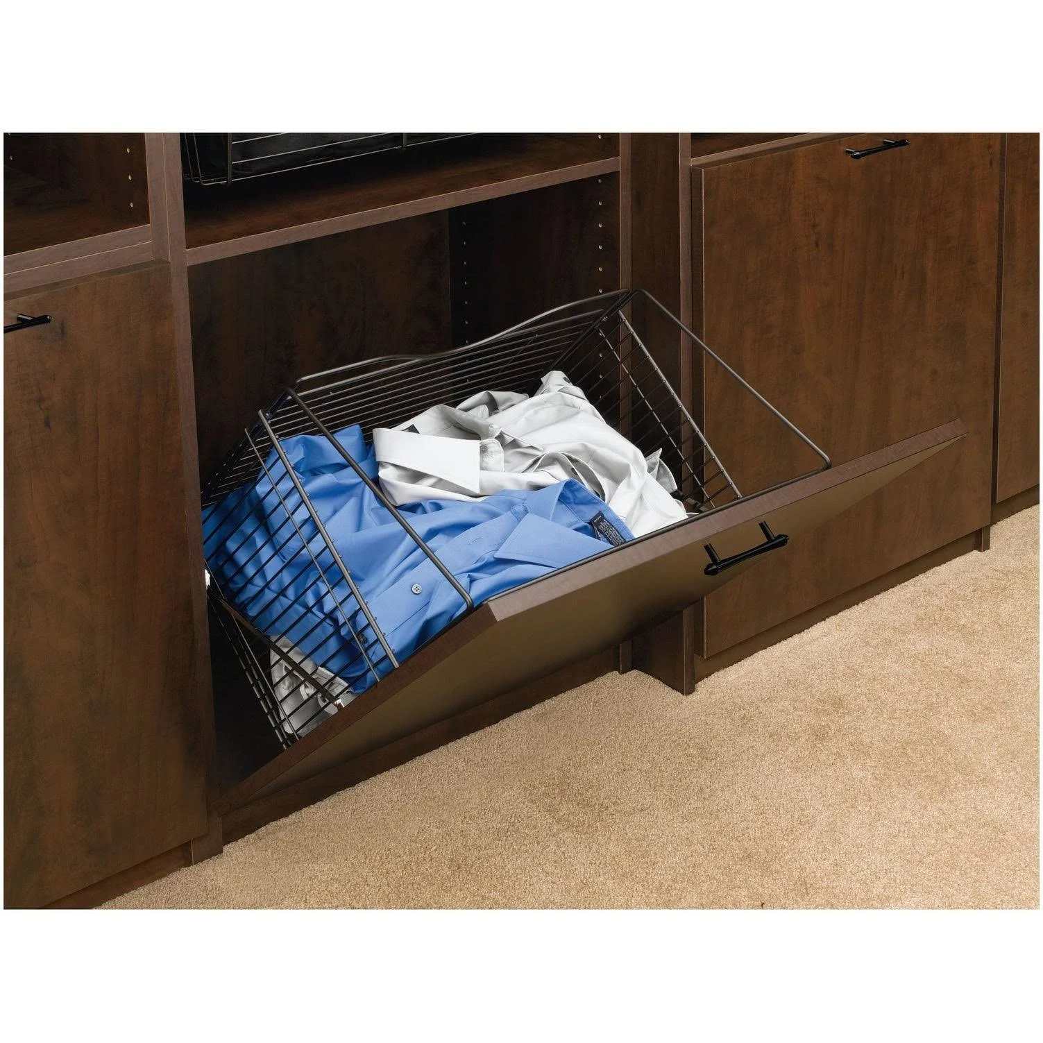 Rev-A-Shelf Tilt Out Hamper Basket, Satin Nickel