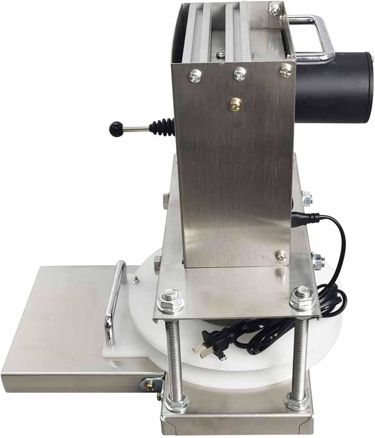 INTBUYING Electric Pizza Dough Press Machine 8.6inch Commercial Electric Dough Roller Sheeter Pastry Pizza Dough Pastry Press Making Machine for Pressing Pizza Hand-held Cakes