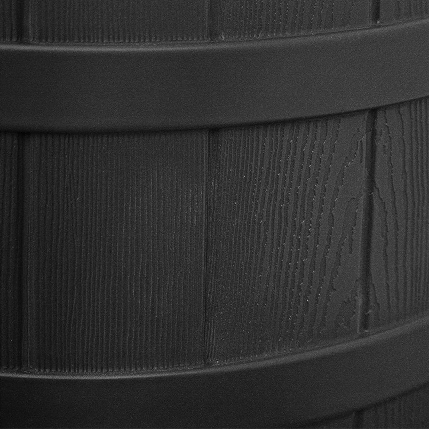 Good Ideas Rain Wizard 40 Gallon Plastic Outdoor Home Rain Water Storage Collection Barrel Drum with Brass Spigot, Black (2 Pack)
