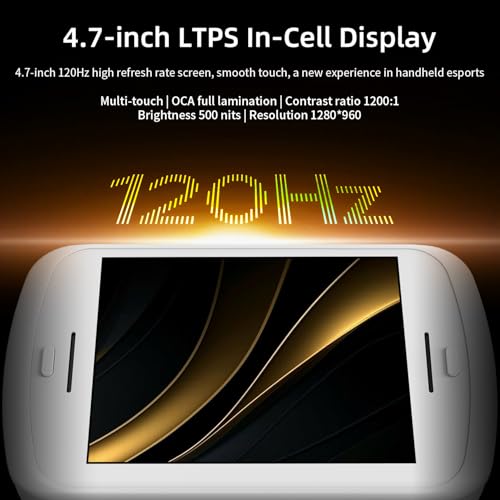 RG Slide Handheld Game Console RG Slide 4.7-inch LTPS In-Cell display 1280*960 Screen Retro Game Console 128G UFS2.2 Card Portable Arcade Video Gaming Console with Capacitive Joystick Black