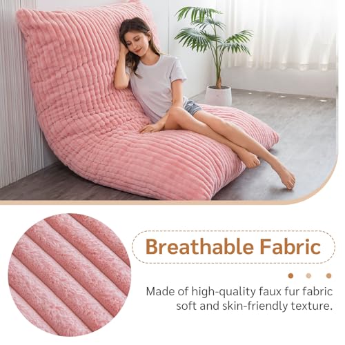 BYBYME 3 in 1 Bean Bag Chairs, Bean Bag Bed for Adults High-Density Foam Filling, Convertible Sofa Bed Faux Fur, Giant Bean Bag Chairs for Adults