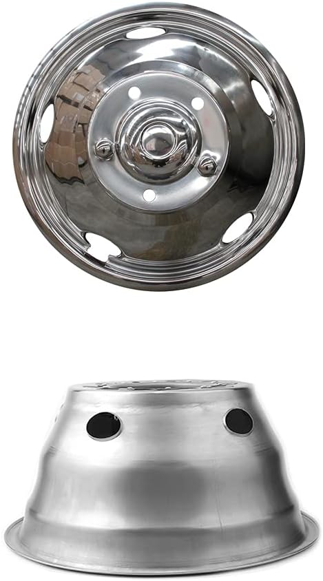 Kucaruce Set of 4 19.5 10 Lug Wheel Skins Hub Caps Rim Covers Stainless Steel Wheel Simulators For 2008-2020 R_a_m 4500 5500 Pickup