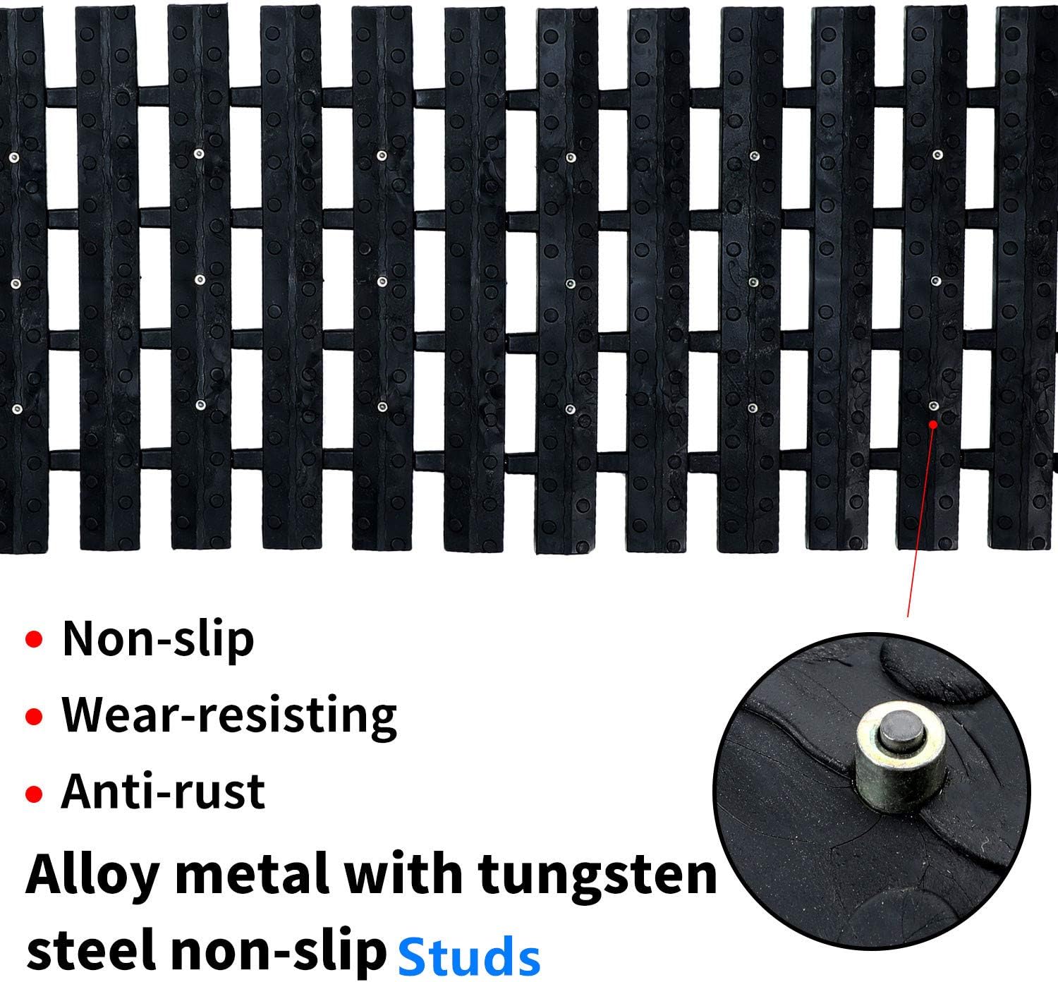 Emergency Devices 2 pcs Tire Traction Mats 39.3 (L) x 10.8 (W) , Portable for Snow, Ice, Mud, and Sand Used to Car, Truck, Van or Fleet Vehicle(2PCS* 39in)