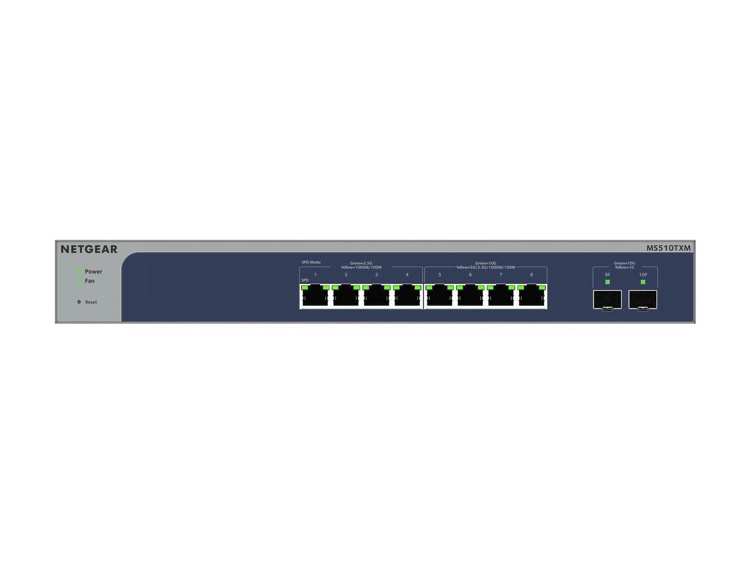 NETGEAR 10-Port Multi-Gigabit/10G Ethernet Smart Managed Pro Switch (MS510TXM) - with 8 x Multi-gig Ports, 2 x 10G SFP+, Insight Cloud Management, Desktop/Rackmount, ProSAFE Lifetime Protection