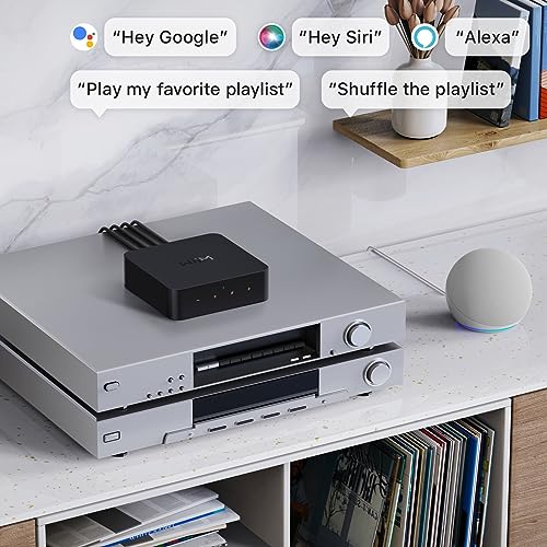 WiiM Pro AirPlay 2 Receiver, Google Cast Audio, WiFi Multiroom Streamer, Compatible with Alexa, Siri and Google Assistant, Stream Hi-Res Audio from Spotify, Amazon Music, Tidal and More