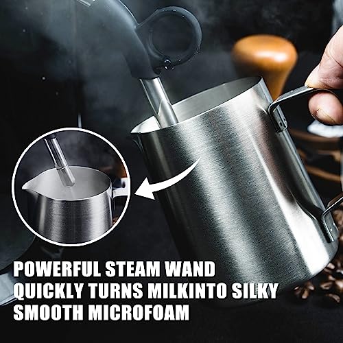 Espresso Machine 15 Bar, Coffee Maker With Milk Frother Steam Wand, Built-In Bean Grinder, Combo Cappuccino Machine with 70oz Removable Water Tank (ABS high-strength plastic shell)