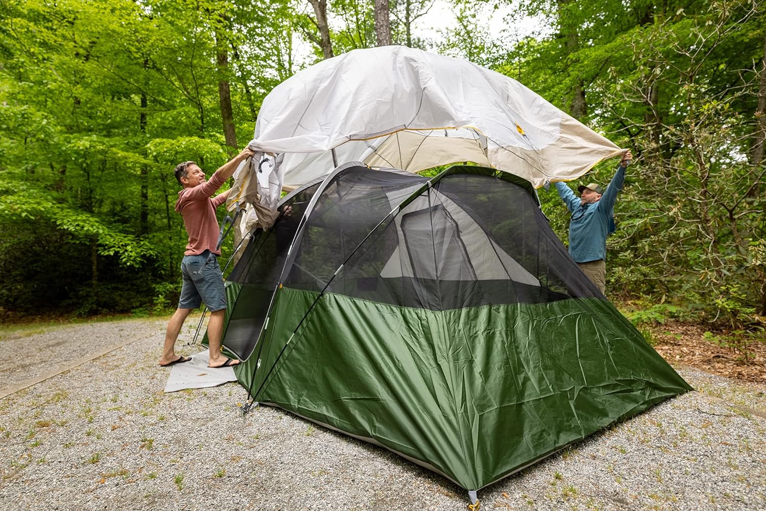 8 Person Hybrid Dome Family Camping Tent,with 2 Rooms, Room Divider