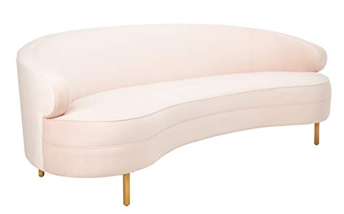 Safavieh Couture Primrose Glam Light Blue Velvet Curved Sofas
