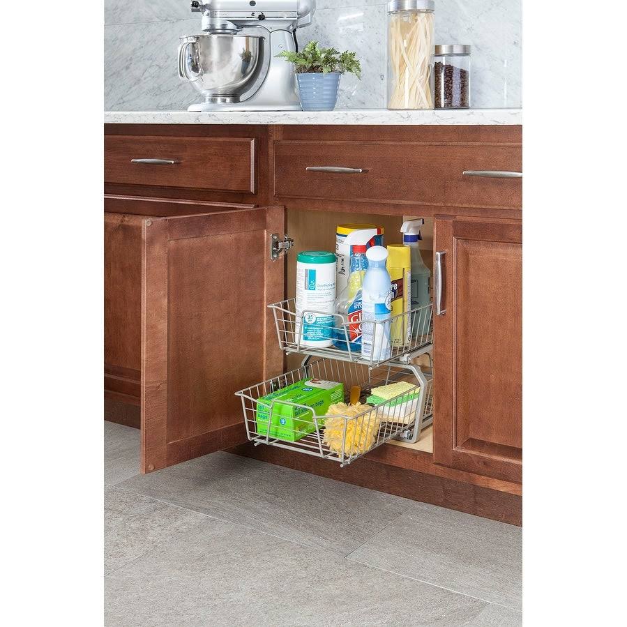 ClosetMaid 2-Tier Kitchen Cabinet Organizer, Nickel