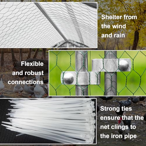 Large Metal Chicken Coop Walk-in Chicken Run with Waterproof Cover Outdoor Backyard Farm Anti-UV Spire Shaped Cage for Poultry, Ducks, and Rabbits(13.1’L x 9.8’W x 6.5’H)