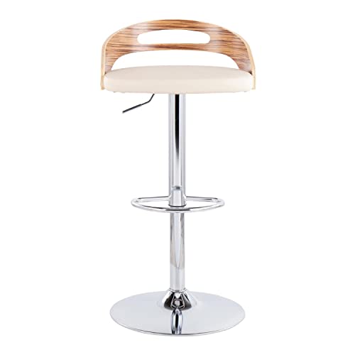 LumiSource Cassis Adjustable Bar Stool, Chrome Bar Stools, Bar Chair, Swivel Bar Stool