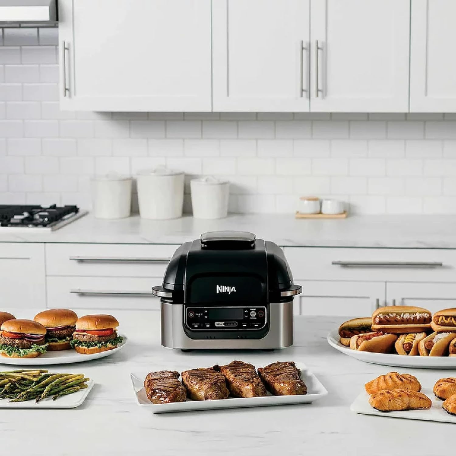 Ninja Foodi 5-in-1 Indoor Grill w/ 4-Quart Air Fryer with Roast, Bake, Dehydrate