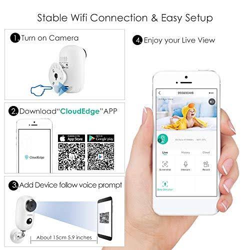 ZOSI 1080p Wireless Battery Camera with Solar PANEL, 2.4GHz WiFi Security Camera Outdoor Indoor,Rechargeable battery, Two Way Au