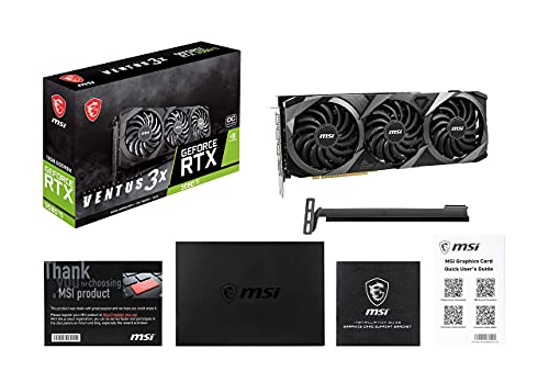 MSI Gaming GeForce RTX 3080 Ti Gaming X Trio 12G Computer Gaming Graphics Card 12GB GDRR6X 320-Bit HDMI/DP Nvlink Torx Fan 3 Ampere Architecture OC, NVIDIA GPU Video Cards for Gaming PC (Renewed)