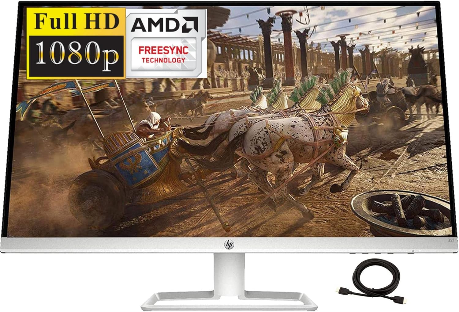 2022 Premium HP 24f 75Hz 24 Widescreen IPS LED FHD 1080P Anti-Glare Monitor for Business and Student, 5 ms Response Time, FreeSync, HDMI VGA, 178°, AllyFlex HDMI Cable