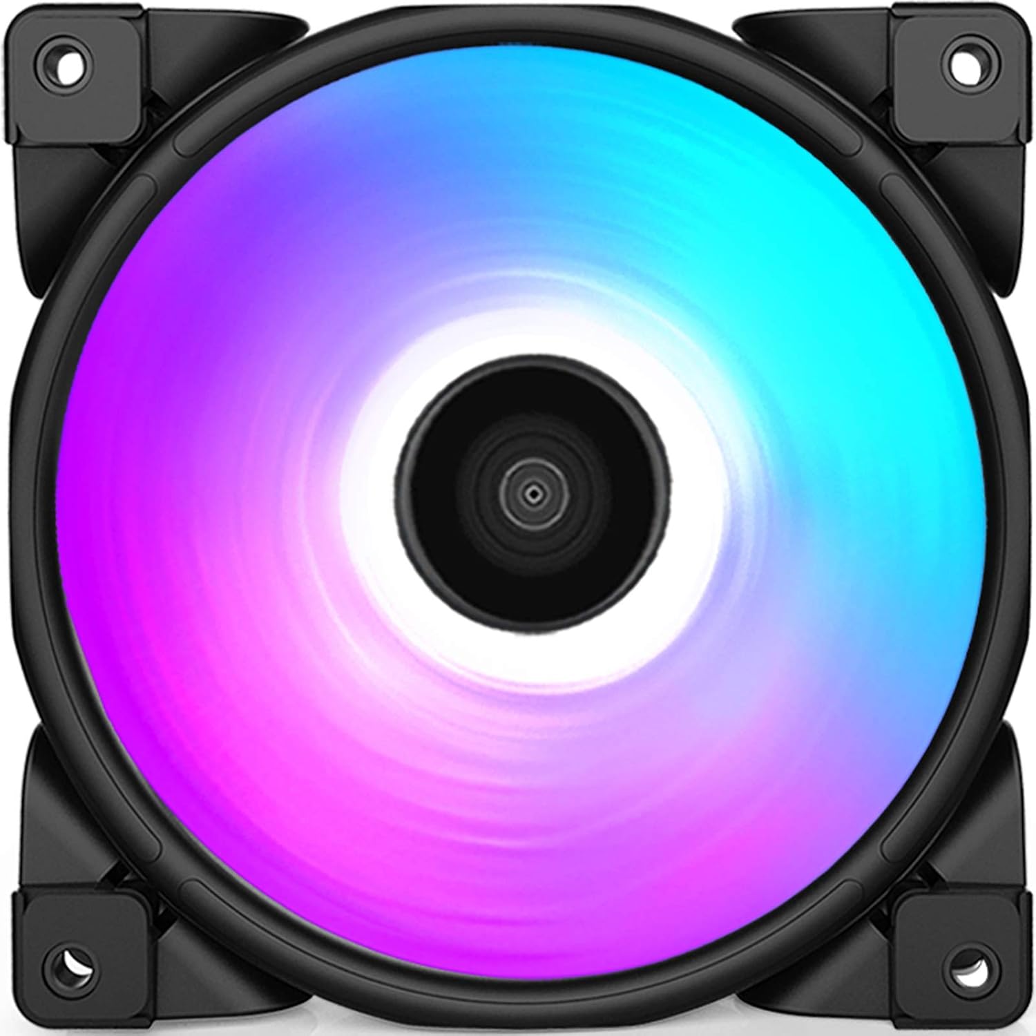 PCCOOLER 120mm Case Fan Dawn Series, 3M120HALO LED RGB Silent Fans - Advanced Lighting Customizations with 7 Colors&10 Lighting Modes - PWM High Performance Cooling Fan for PC Case Computer Fan