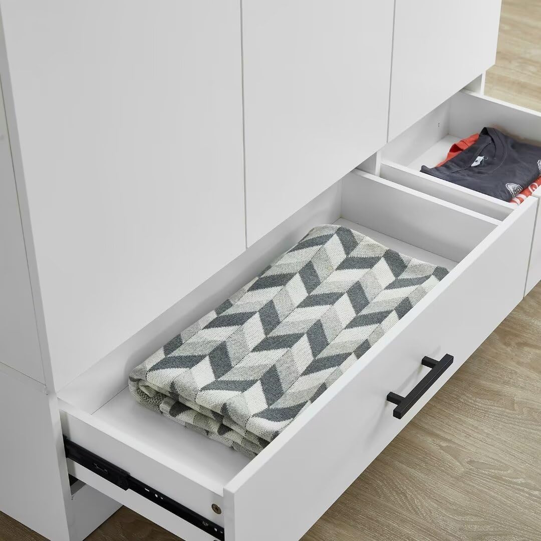 Armoire Wardrobe Closet: Bedroom Armoires with 2 drawers and Wardrobe Cabinet with 3 Doors Wardrobe Closet for Hanging Clothes White 47.24''W x 18.9''D x 70.9''H