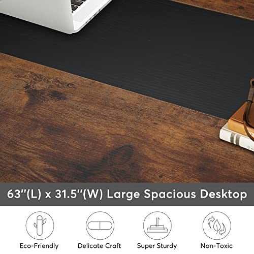 Tribesigns Modern Computer Desk, 63 x 31.5 inch Large Executive Office Desk Computer Table Study Writing Desk Workstation for Home Office, Spliced Desktop, White
