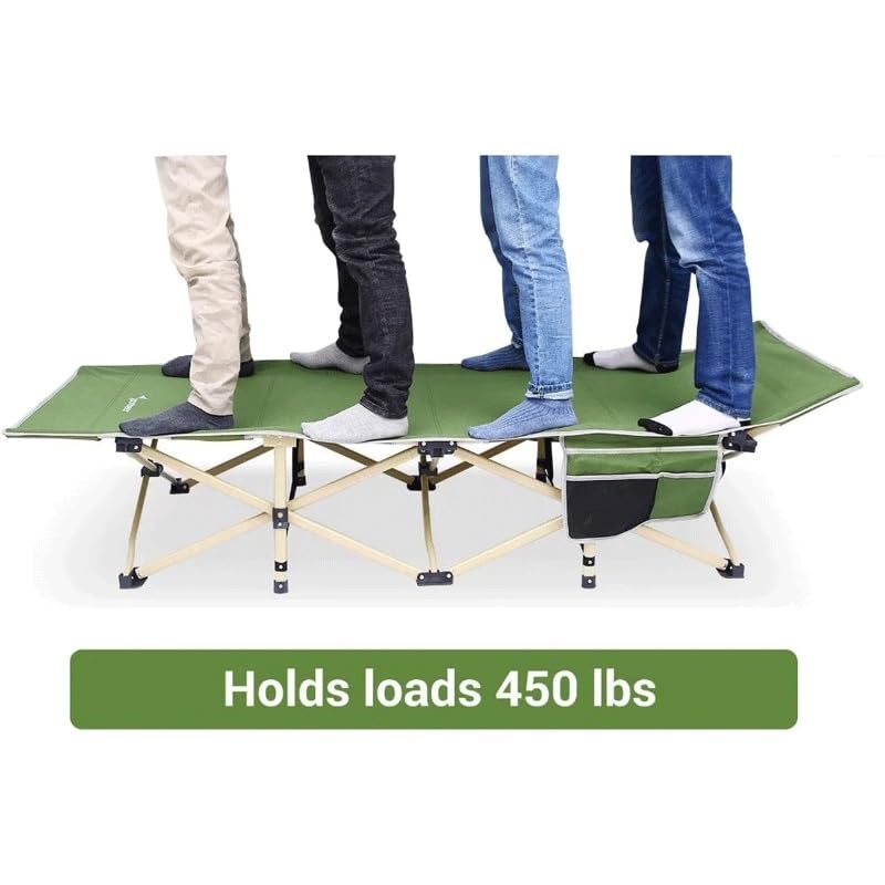 Camping Cots for Adults Camp Cot 2 Side Pockets Cots for Sleeping Portable Folding Cots Extra Wider Cot