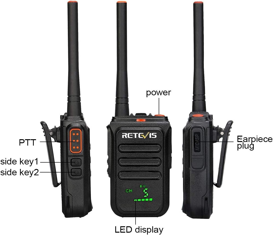 Retevis RB38V Walkie Talkies Rechargeable, MURS Radio with Mic, Long Range Two Way Radio,NOAA,1500mAh Battery, for Adults Hunting Mountains Camping(2 Pack) Pack of 2