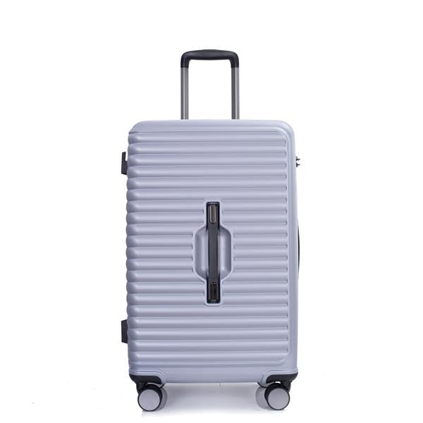 3 Piece Luggage Sets PC+ABS Lightweight Suitcase with Two Hooks, 360° Double Spinner Wheels, TSA Lock, (21/25/29) (Dark Purple)