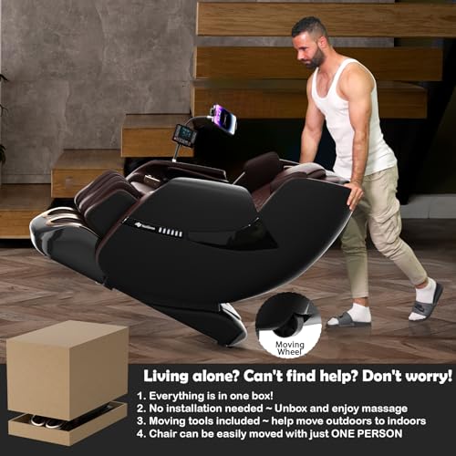 2025 Massage Chair Full Body, Zero Gravity SL-Track Shiatsu Massage Recliner Chair with Heat, AI Control, Body Scan and Calfrest Extension