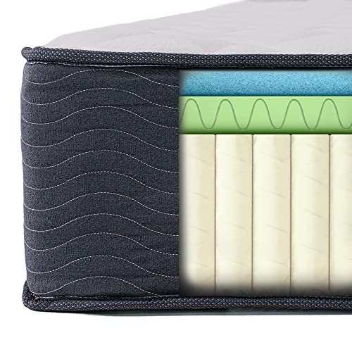 12 Inch Hybrid Support Mattress/Bed-in-a-Box/CertiPUR-US Certified Foam, King (NOVHM-S), Medium, White