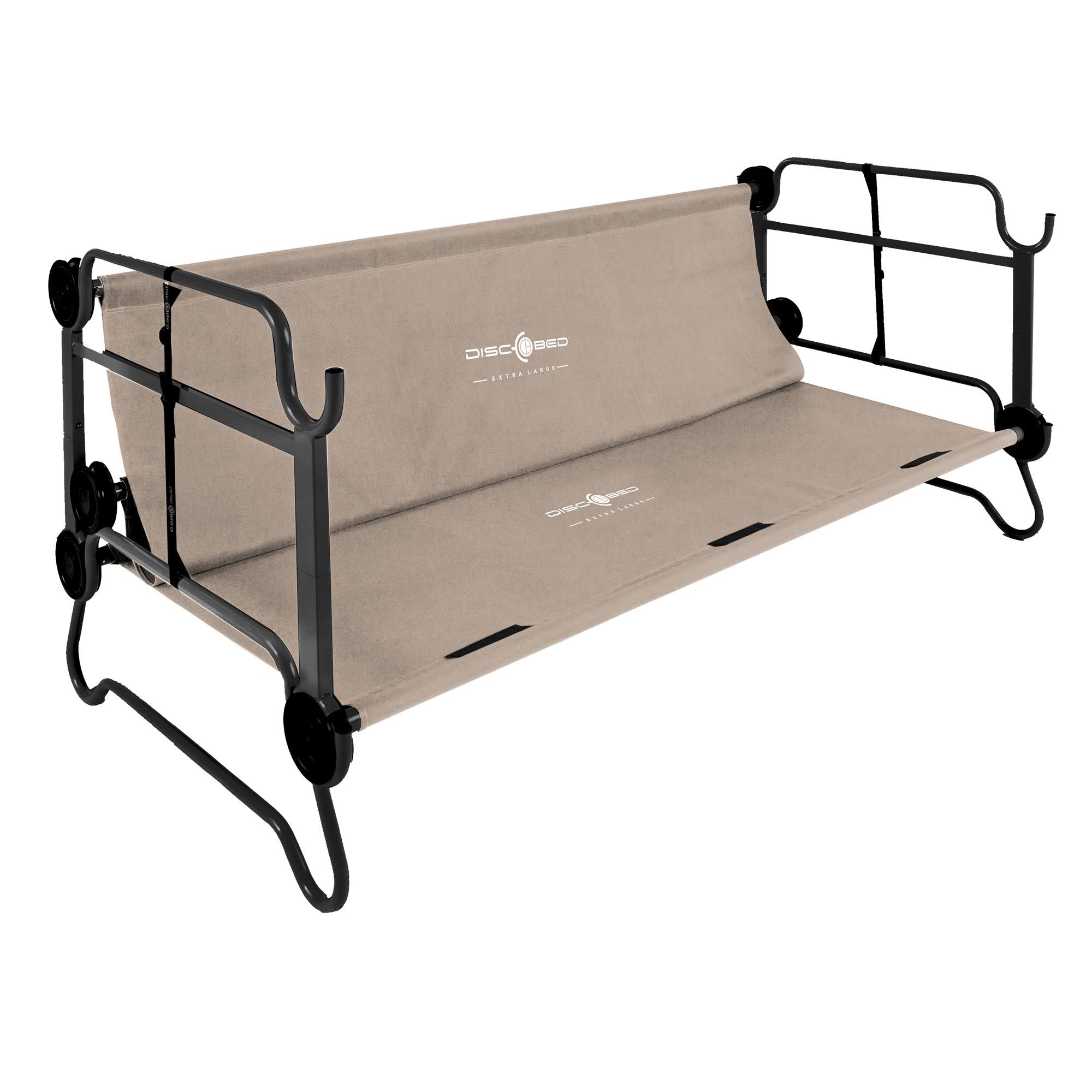 Disc-O-Bed XL Cam-O-Bunk Bench Bunked Double Camping Cot with Organizers, Tan