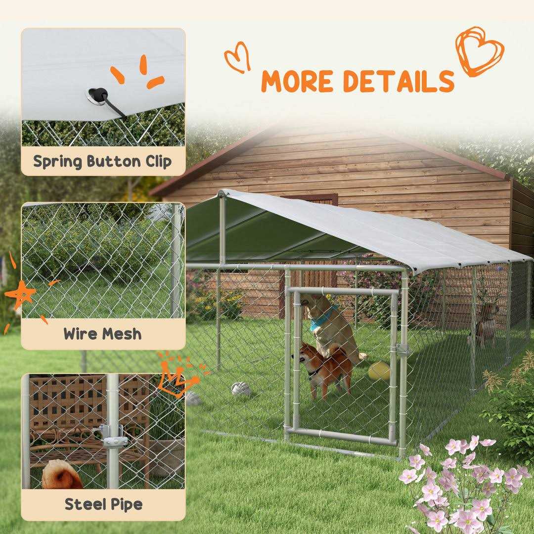 212 Main PawHut Dog Kennel Outdoor Large-Sized Dogs with Waterproof UV Resistant Roof - Pet Supplies online store