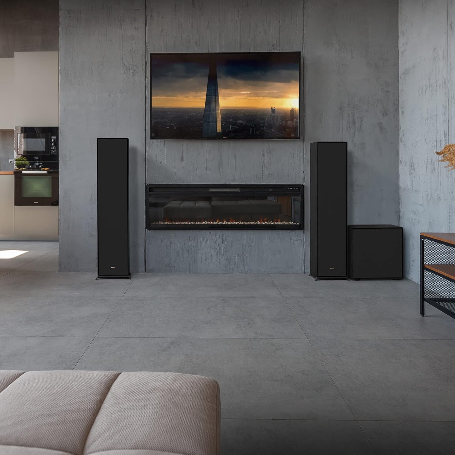 klipsch Reference Next R-605FA Dolby Atmos High-Performance, Horn-Loaded Floorstanding Speaker for Best-in-Class Immersive Home Theater in Black
