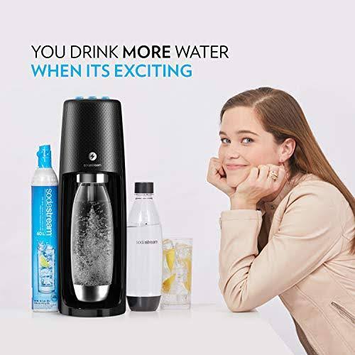 Sodastream Fizzi One Touch Sparkling Water Maker Bundle (Black) with CO2, BPA FR
