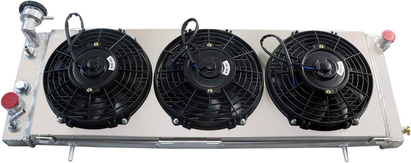 HonorPower Aluminum Radiator for 1991-2001 Jeep Cherokee Comanche XJ 91-01 92 93 94 95 96 97 98 99 00 AT MT (3 Row Core Radiator + Fan w/Shroud & Relay)