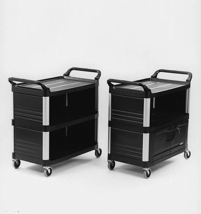 Rubbermaid Commercial Black 300 lb Cap Xtra 3-Shelf Utility Cart