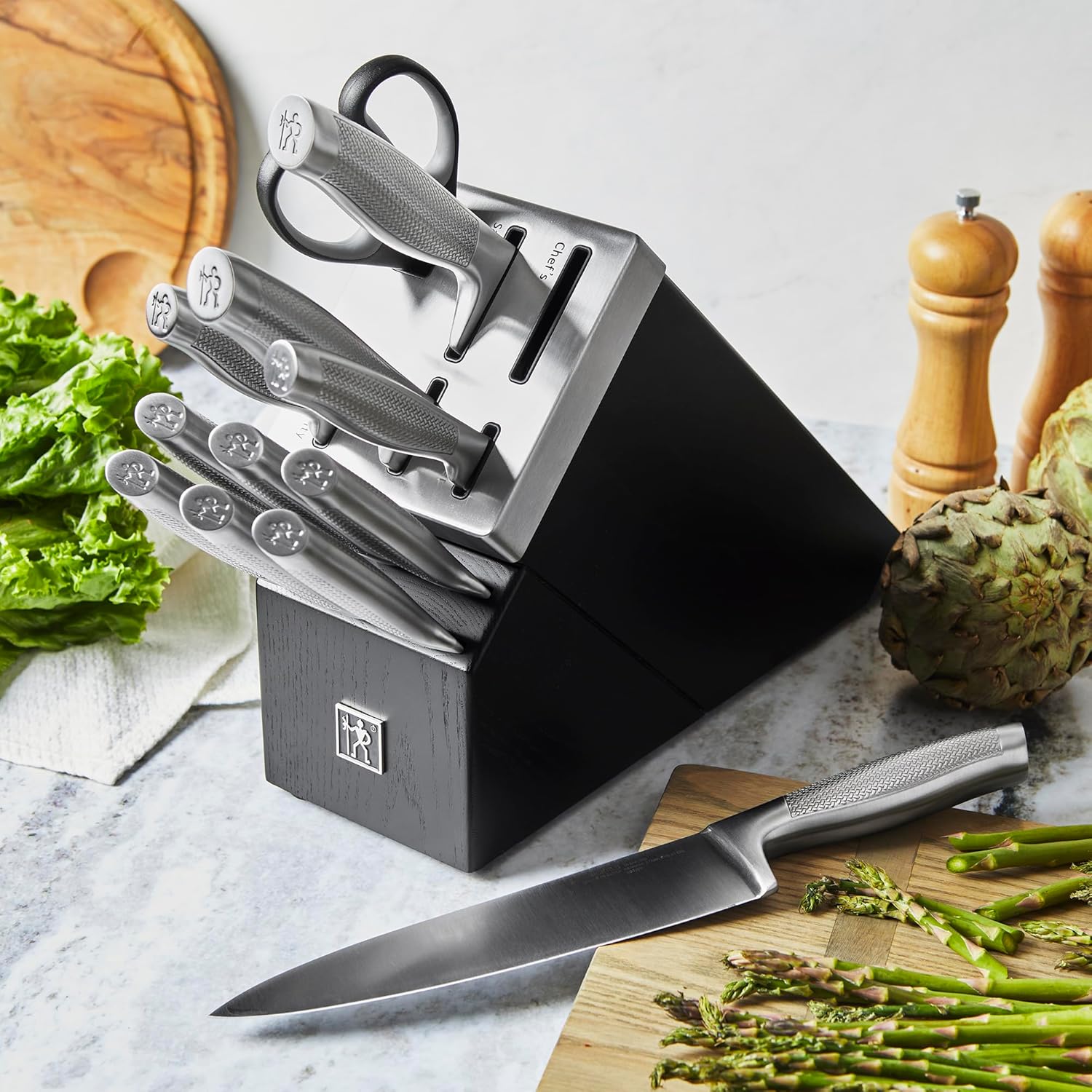 HENCKELS Diamond Knife Block Set, 13, Stainless Steel