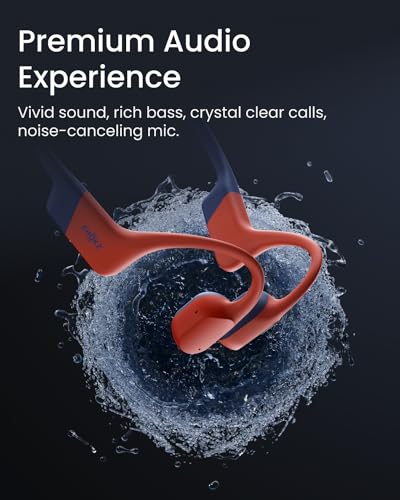 SHOKZ OpenSwim Pro - Open-Ear Bluetooth Headphones & 32GB MP3 Player, IP68 Waterproof, Bone Conduction Headphones, Secure Fit for Workouts, Running and Swimming, Built-in Microphone, App, Grey