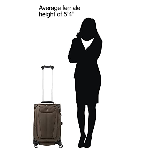 Travelpro Maxlite 5 Softside Expandable Carry on Luggage with 4 Spinner Wheels, Lightweight Suitcase, Men and Women, International, Slate Green, Carry on 19-Inch