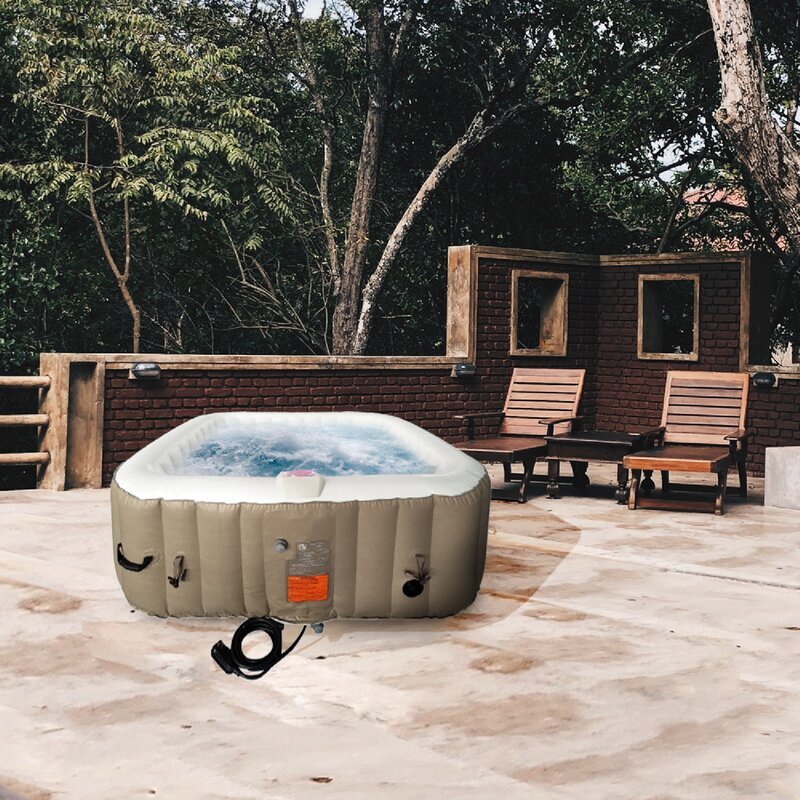ALEKO Aleko 4 - Person 130 - Jet Square Inflatable Hot Tub