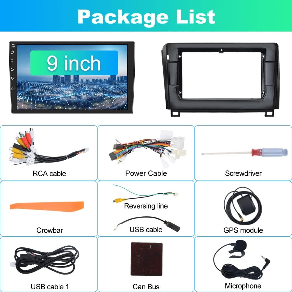 AWESAFE Car Radio Stereo for Toyota Prius 2010 2011 2012 2013 2014 2015, 9 Inch Touch Screen Head Unit Built in Carplay Andriod Auto Bluetooth Navigation Video Player
