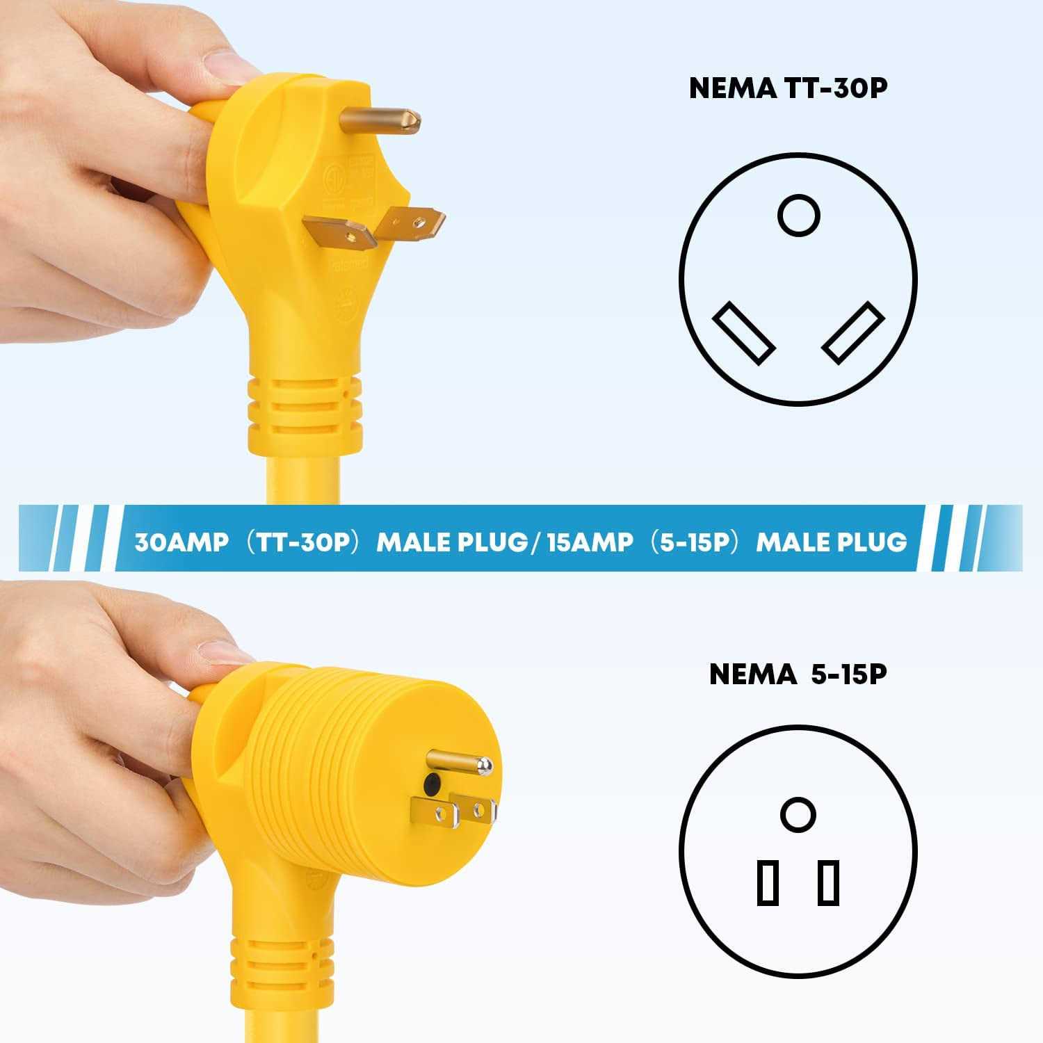 Kohree Generator Cord 30 Amp 4 Prong Nema L14-30 Generator Cord Heavy Duty
